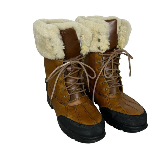 Lauren Ralph Lauren Quinta‎ Leather Shearling boots - Picture 1 of 8